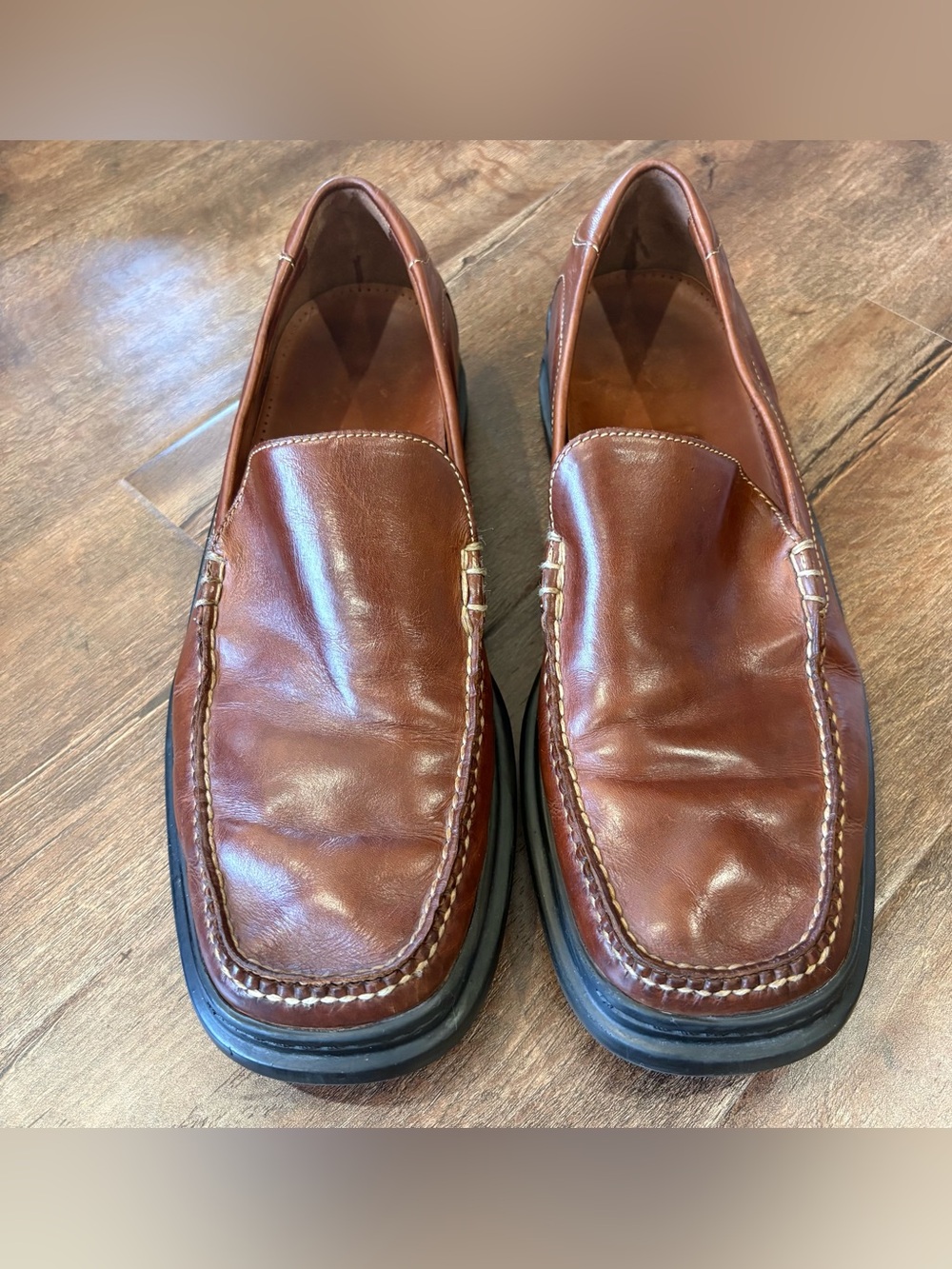 Cole Haan NikeAir Brown Leather Slip On Loafers Men’s 11.5M Comfort Shoes